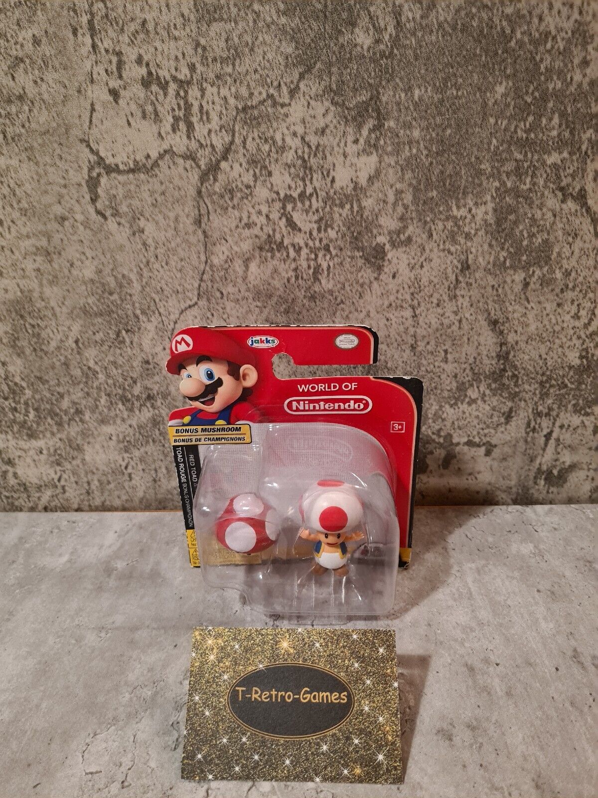 World of Nintendo Collectible Figur Red Toad with Bonus Mushroom Neu New Sealed - T-Retro-Games 