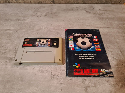 SNES Super Nintendo Champions World Class Soccer mit OVP und Anleitung EUR - T-Retro-Games 