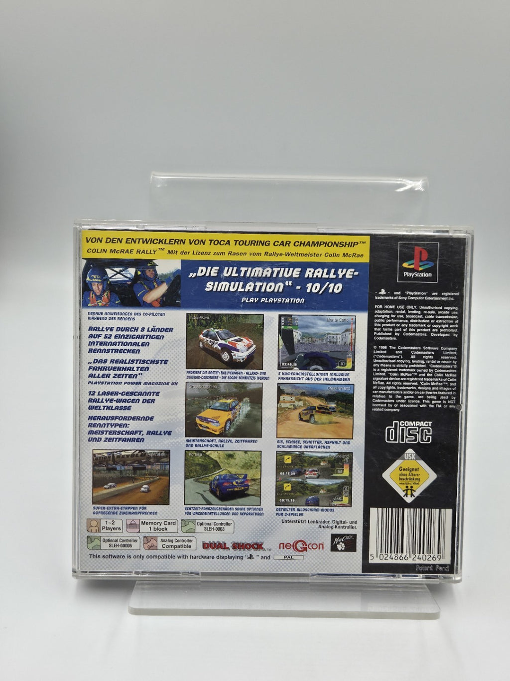 PS1 Playstation 1 Spiel Colin Mcrae Rally mit OVP und Anleitung Deutsch