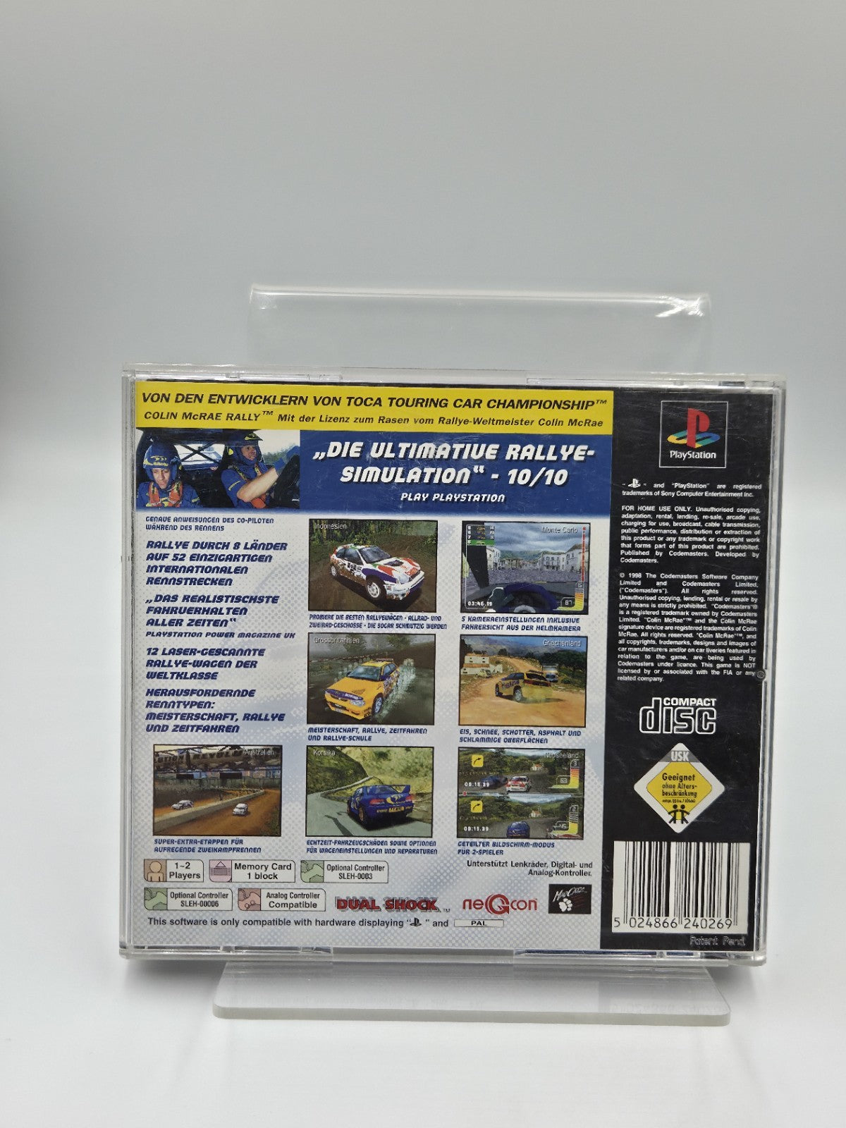 PS1 Playstation 1 Spiel Colin Mcrae Rally mit OVP und Anleitung Deutsch