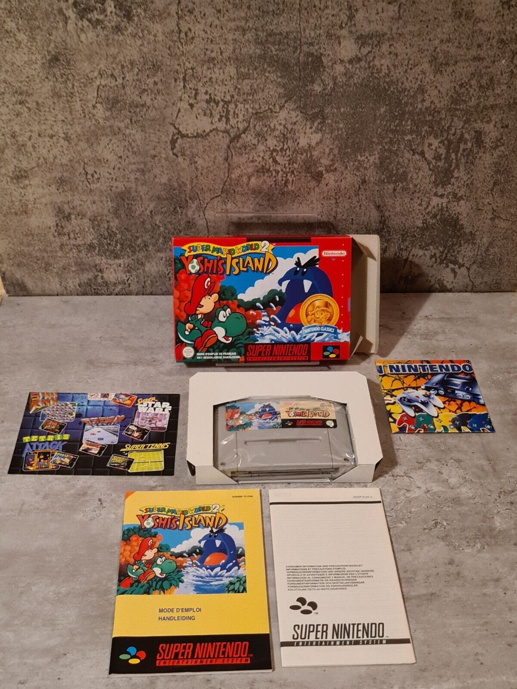 SNES Super Nintendo Super Mario World 2 Yoshi's Island mit OVP und Anleitung FAH - T-Retro-Games 