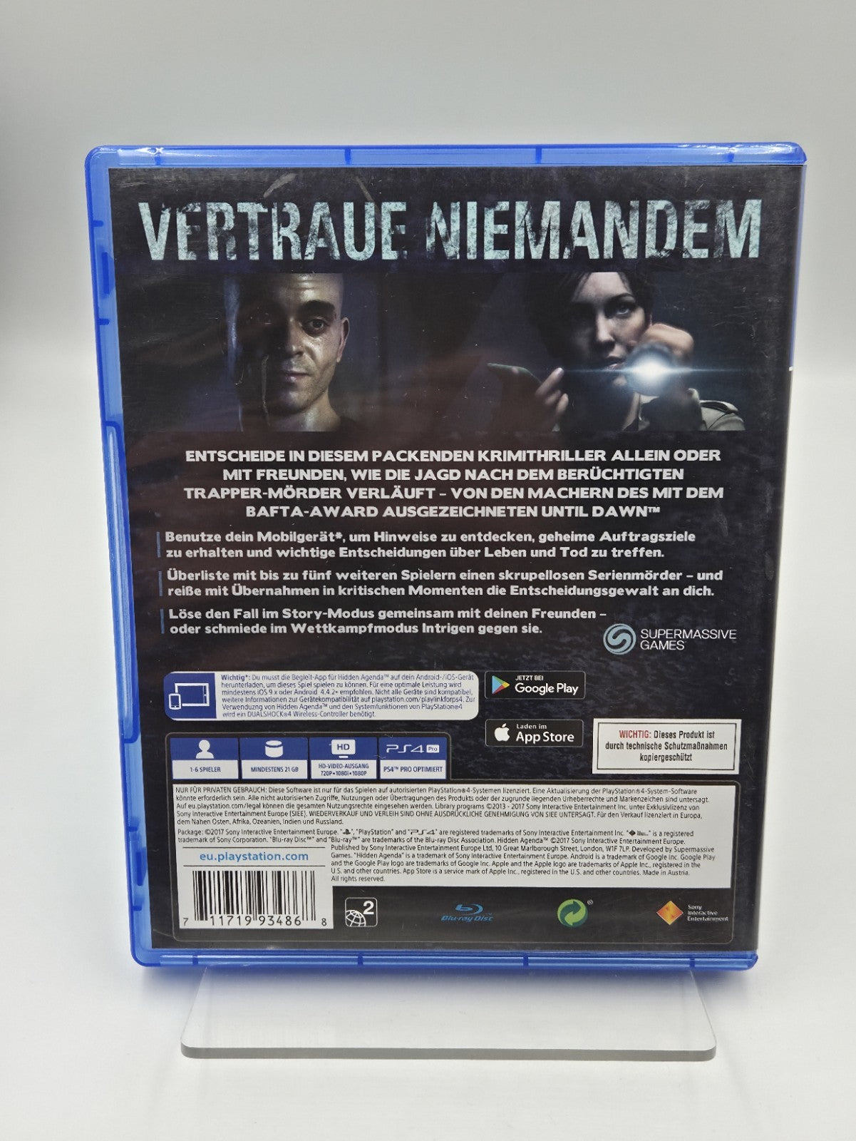 PS4 Playstation 4 Spiel Hidden Agenda mit OVP Deutsch