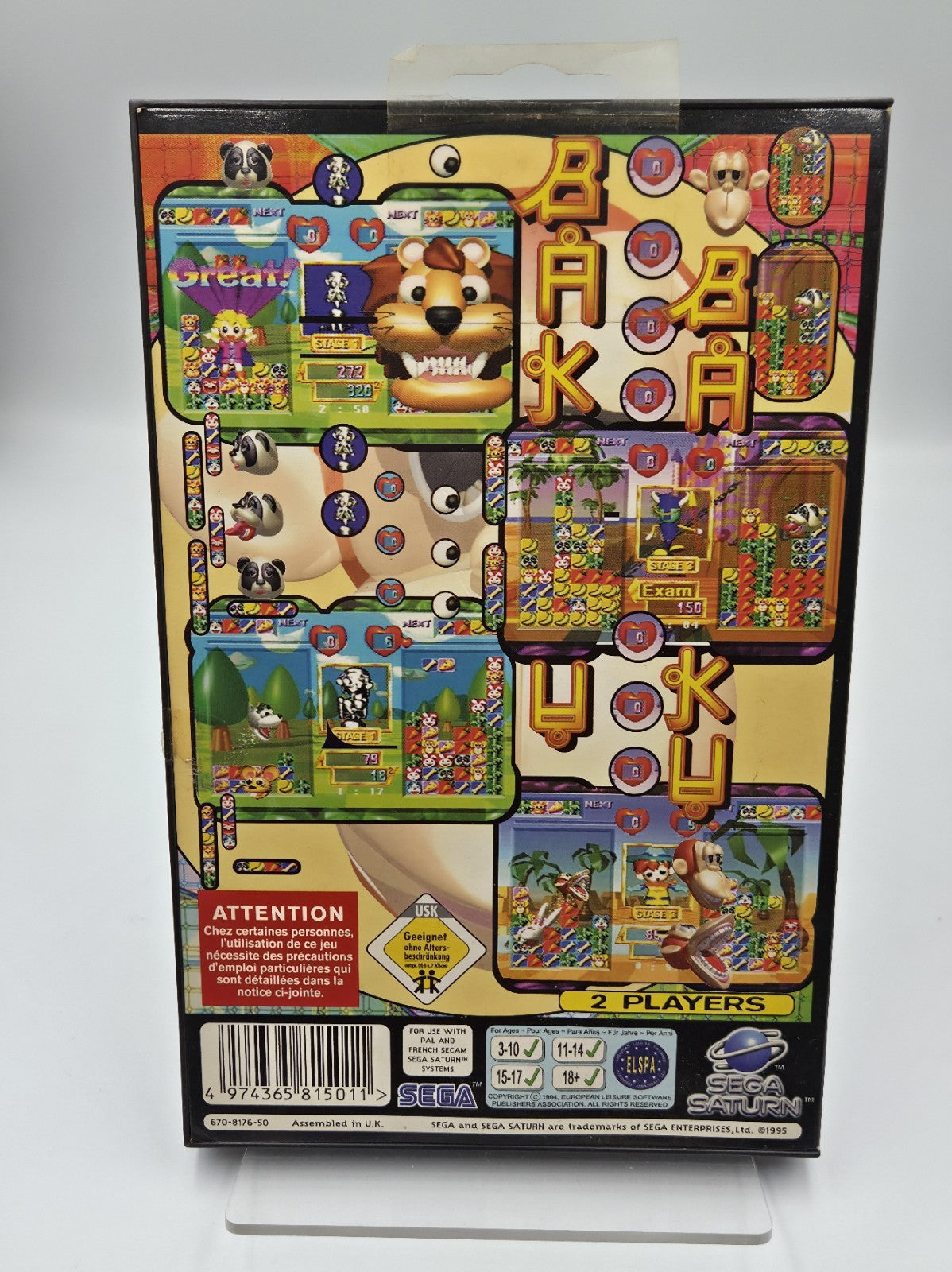 Sega Saturn Spiel Baku Baku mit OVP und Anleitung Multi Language 