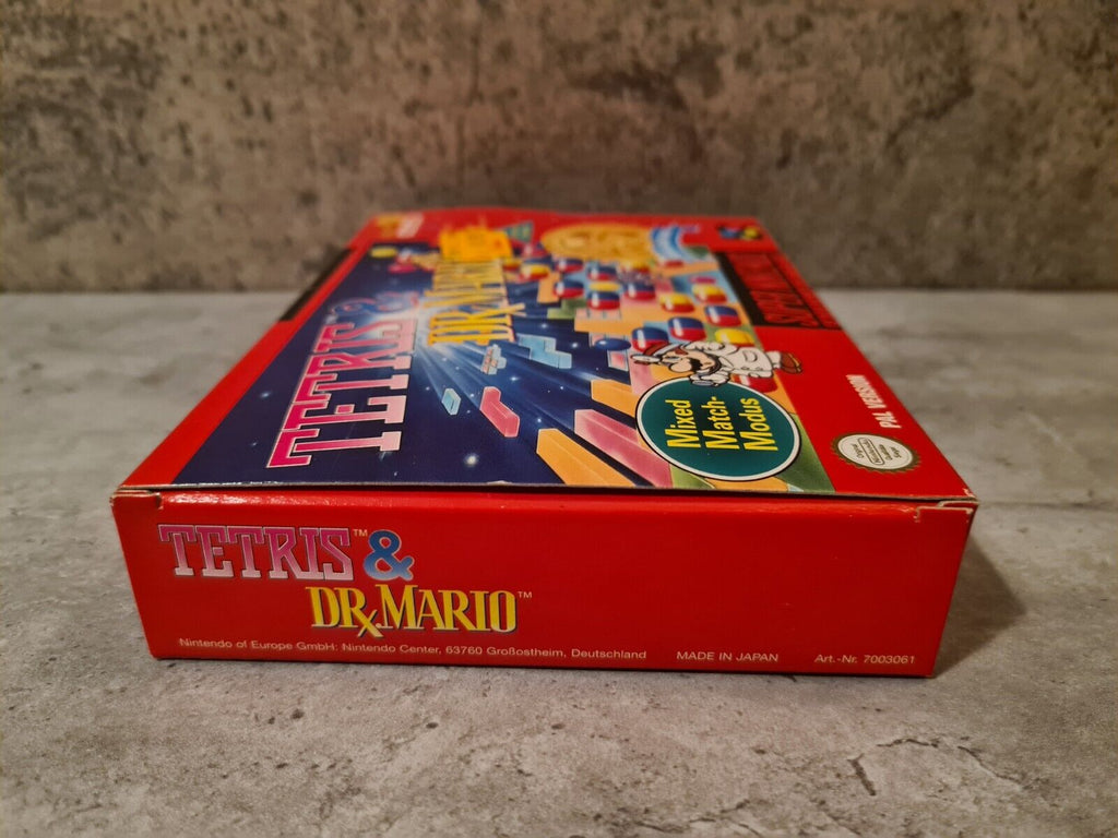 SNES Super Nintendo Tetris & Dr. Mario mit OVP und Anleitung NOE - T-Retro-Games 