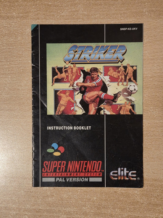 SNES Super Nintendo Striker Spielanleitung Instruction Booklet UKV