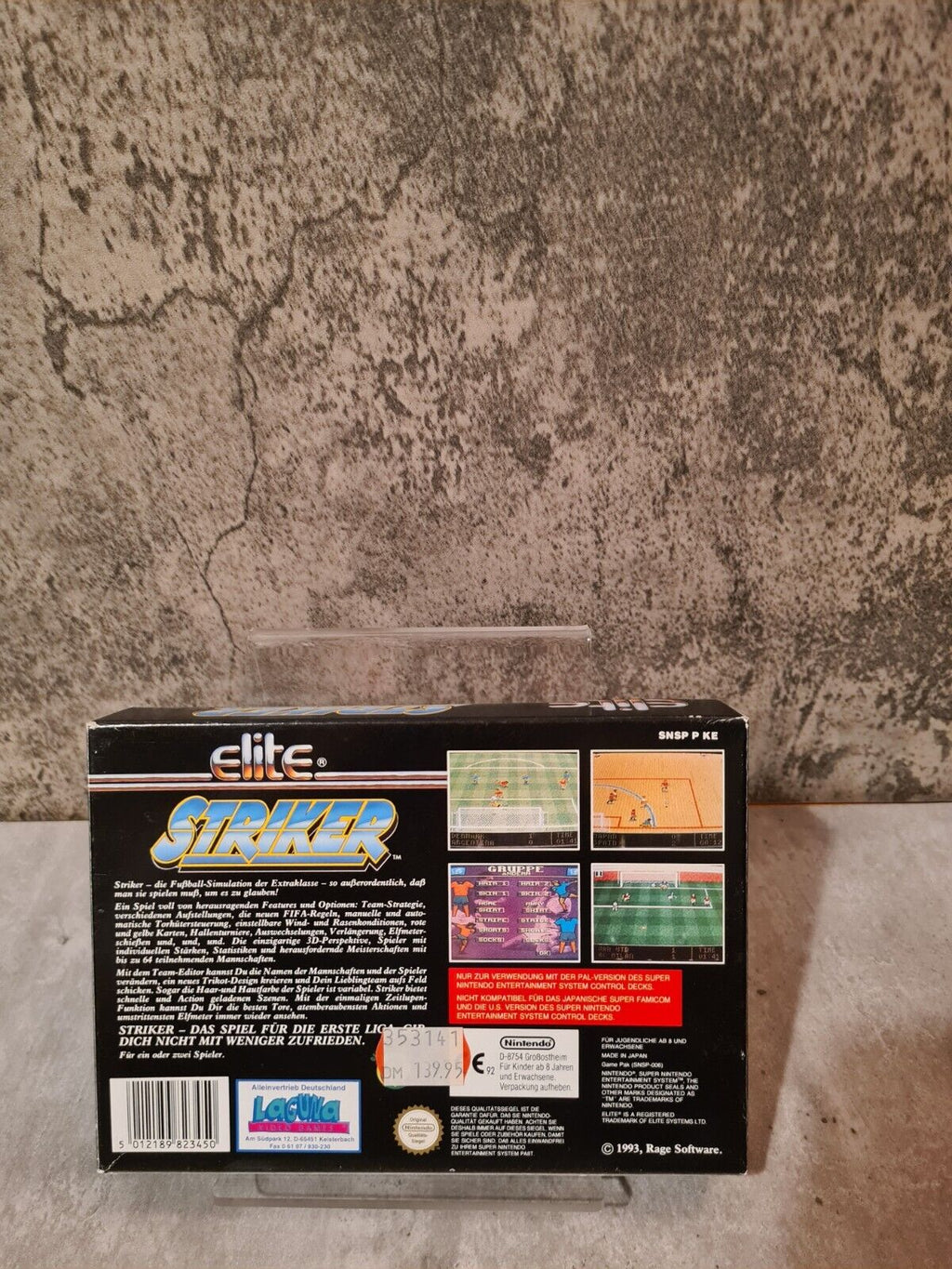SNES Super Nintendo Striker mit OVP und Anleitung NOE - T-Retro-Games 