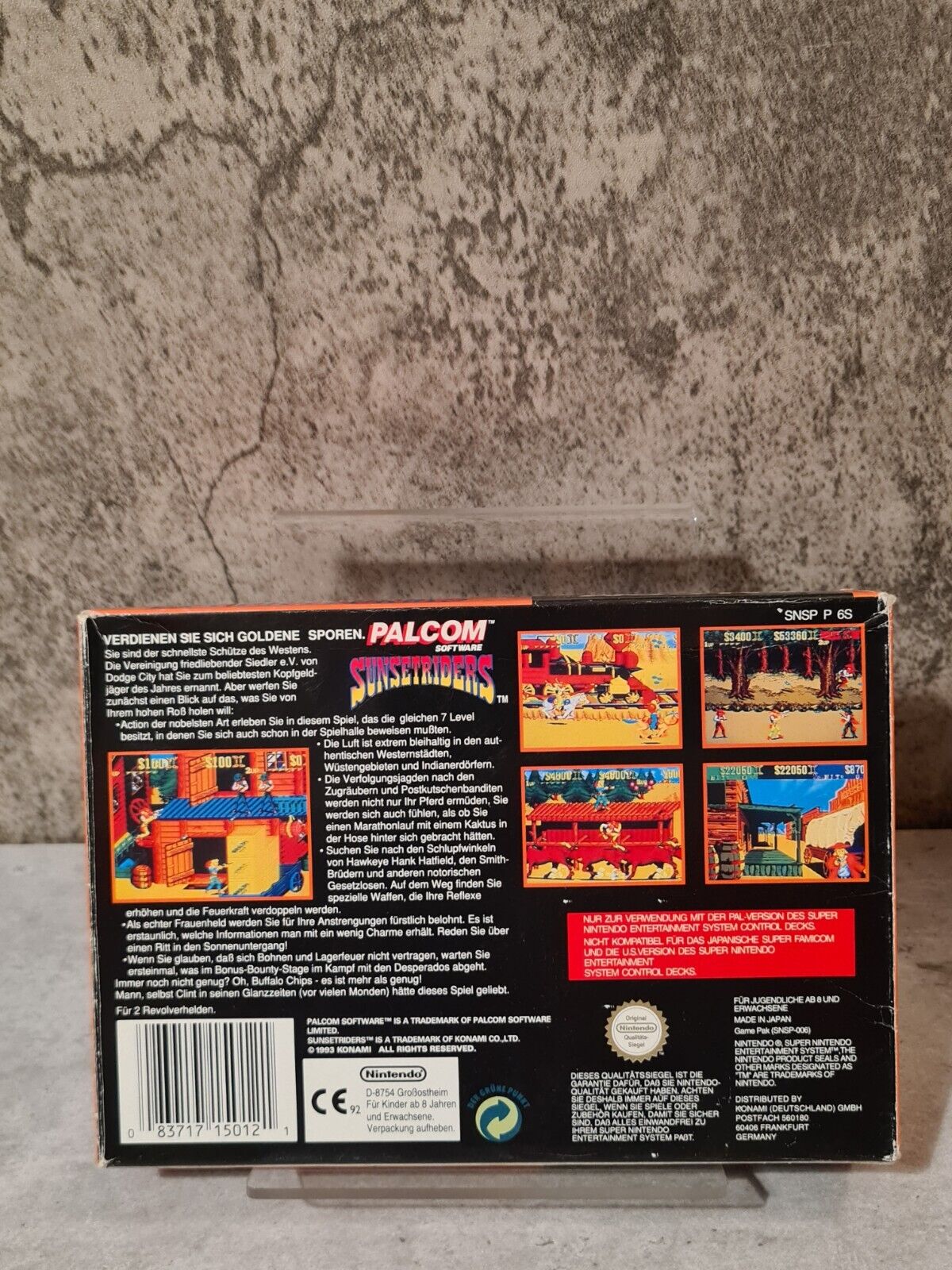 SNES Super Nintendo Sunset Riders mit OVP und Anleitung NOE - T-Retro-Games 