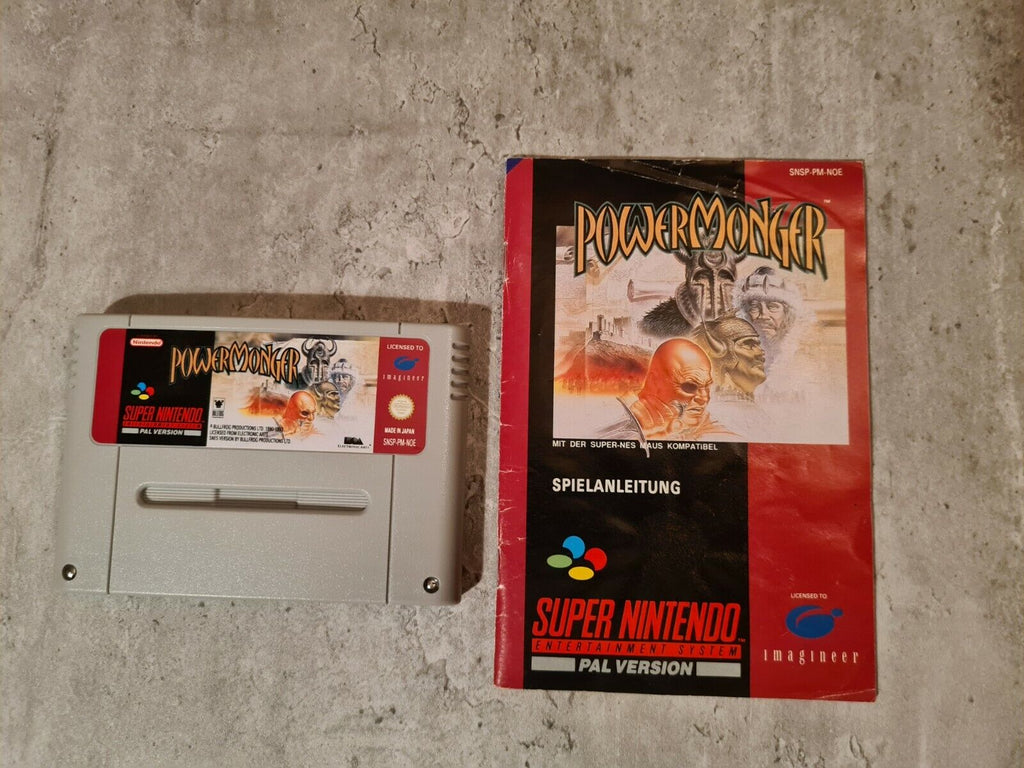 SNES Super Nintendo Power Monger mit OVP und Anleitung NOE - T-Retro-Games 