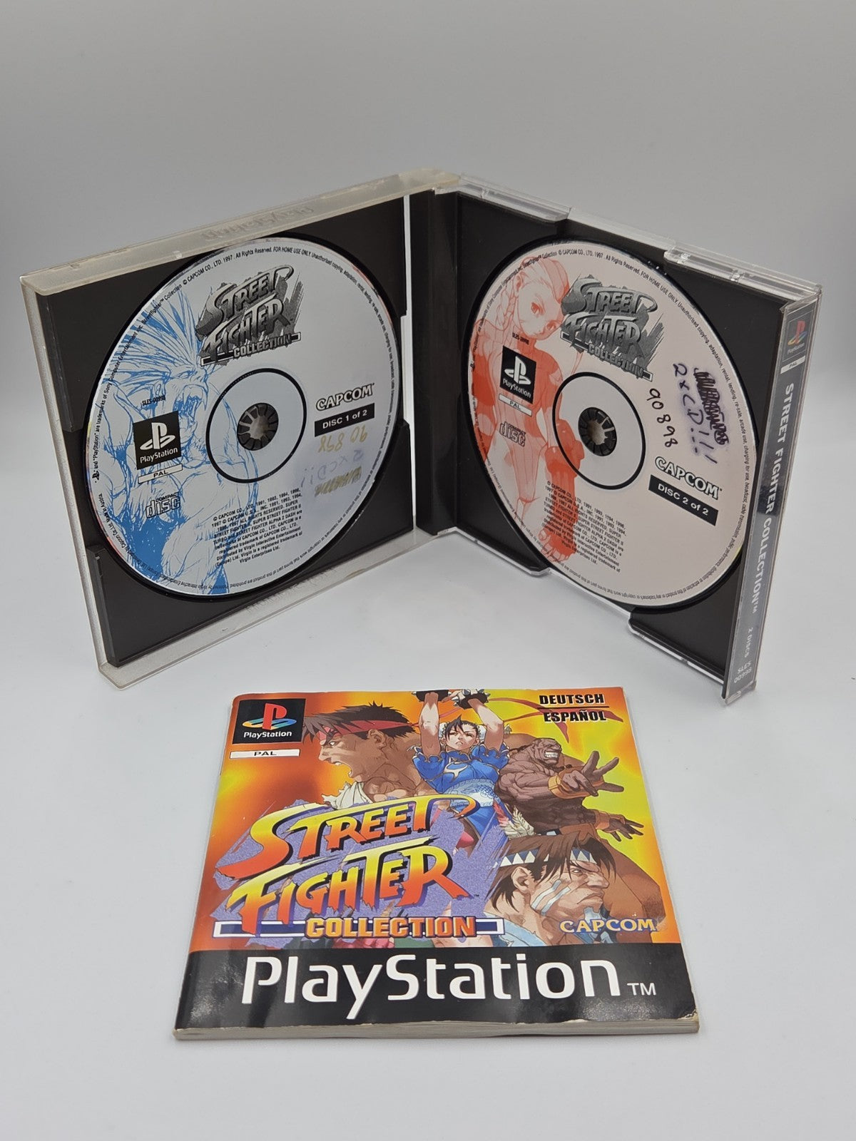 PS1 Playstation 1 Street Fighter Collection mit OVP + Anleitung  2 Discs