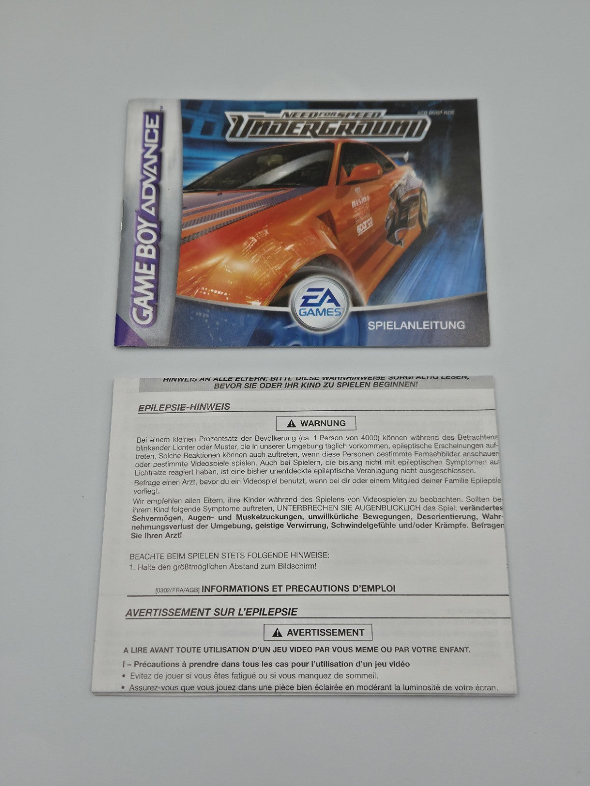 Nintendo Game Boy Advance Need For Speed Underground mit OVP und Anleitung NOE