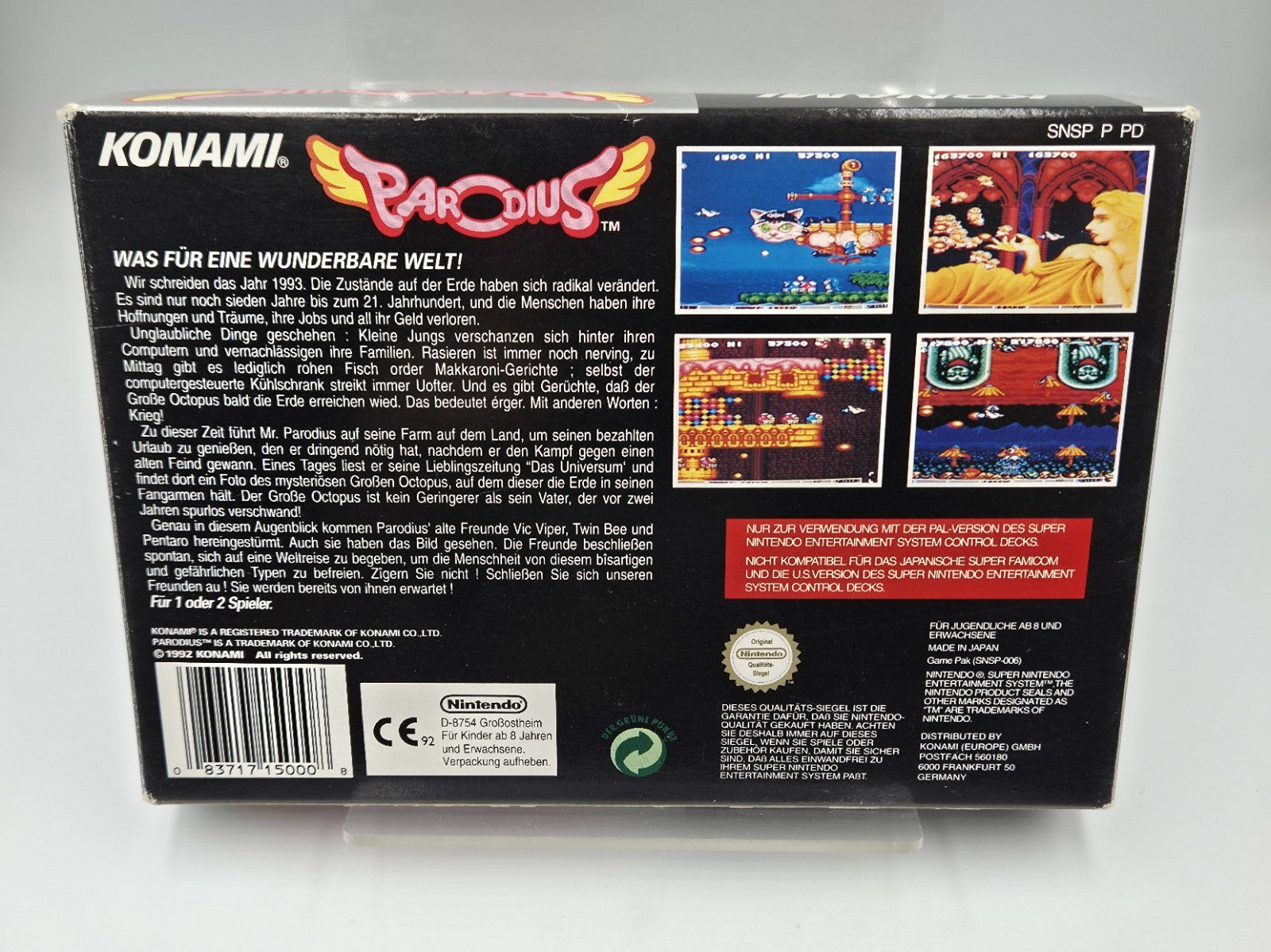 SNES Super Nintendo Spiel Parodius mit OVP und Anleitung NOE