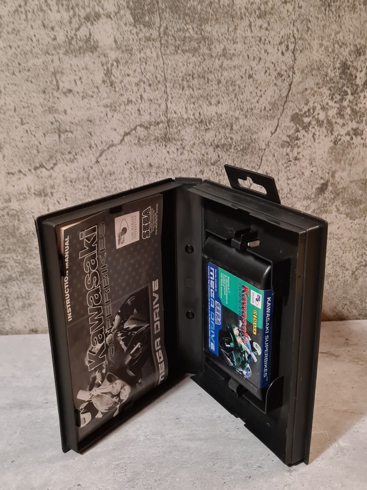Sega Mega Drive Spiel Kawasaki Superbikes mit OVP und Anleitung Multi Language - T-Retro-Games 