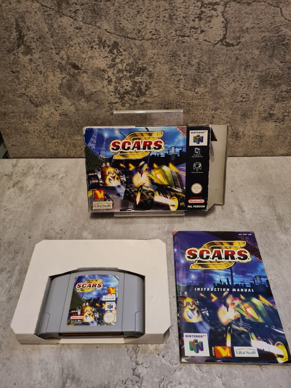 N64 Nintendo 64 S.C.A.R.S mit OVP und Anleitung EUR - T-Retro-Games 