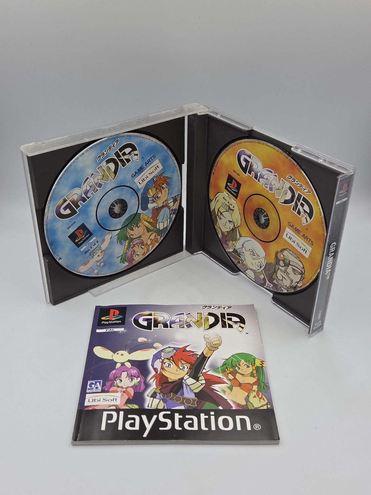 PS1 Playstation 1 Spiel Grandia mit OVP und Anleitung Multilingual 2 Discs