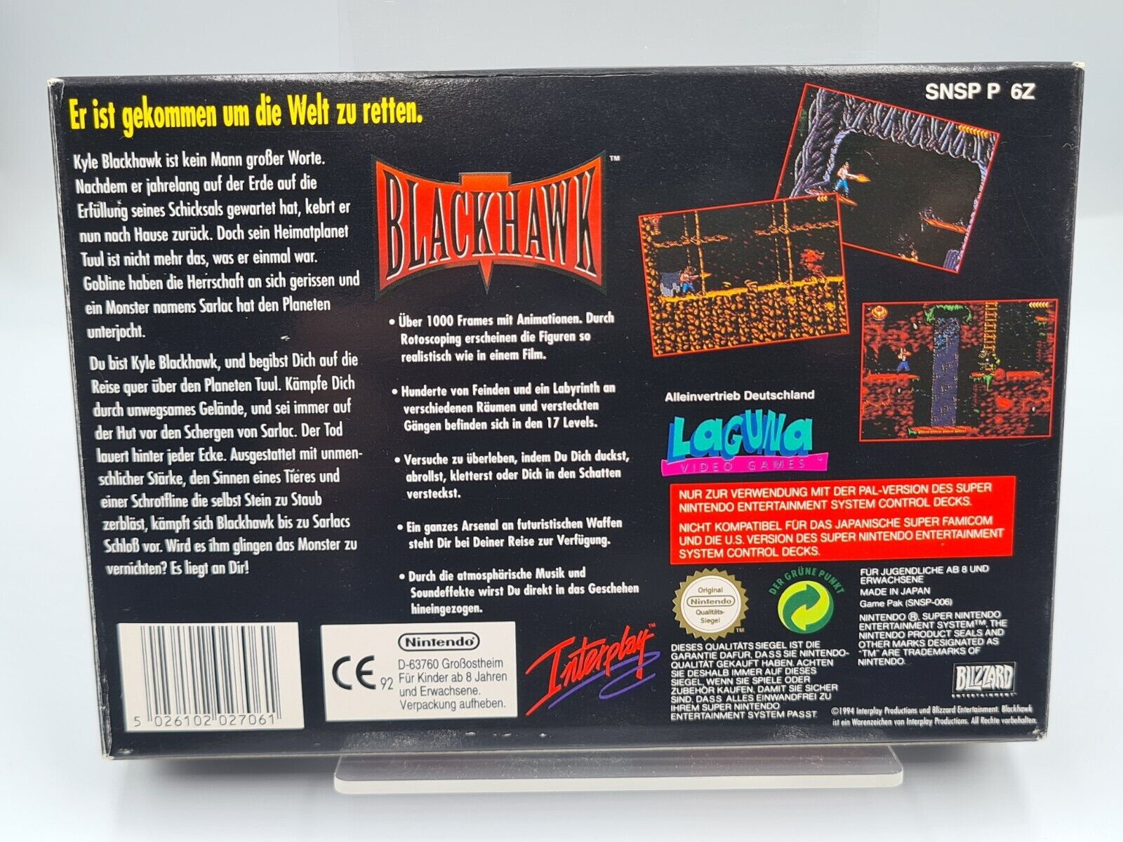 SNES Super Nintendo BlackHawk mit OVP und Anleitung NOE - T-Retro-Games 