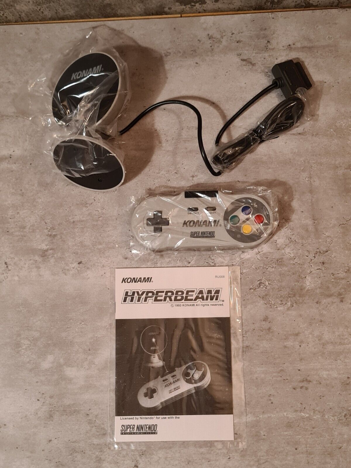 SNES Super Nintendo Konami Hyperbeam Controller Joystick New Old Stock Neu NEW - T-Retro-Games 