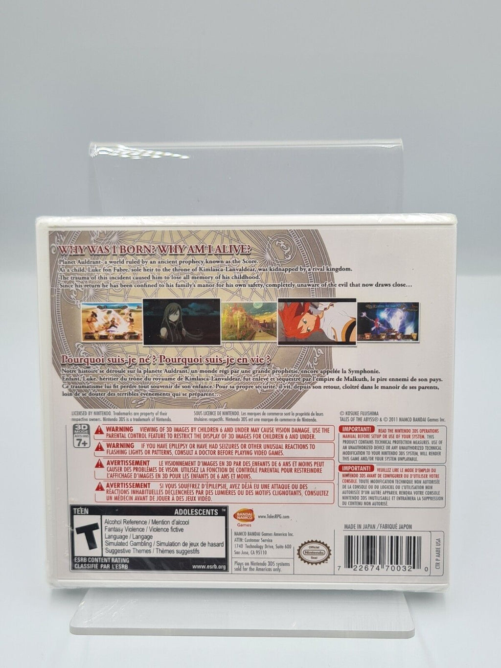 Nintendo 3DS Tales of The Abyss USA Sealed Neu New - T-Retro-Games 