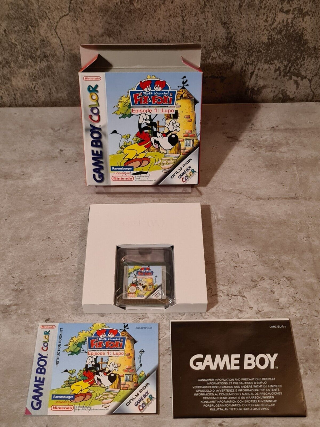 Nintendo Game Boy Color Spiel Fix & Foxi Episode 1 : Lupo mit OVP +Anleitung EUR - T-Retro-Games 