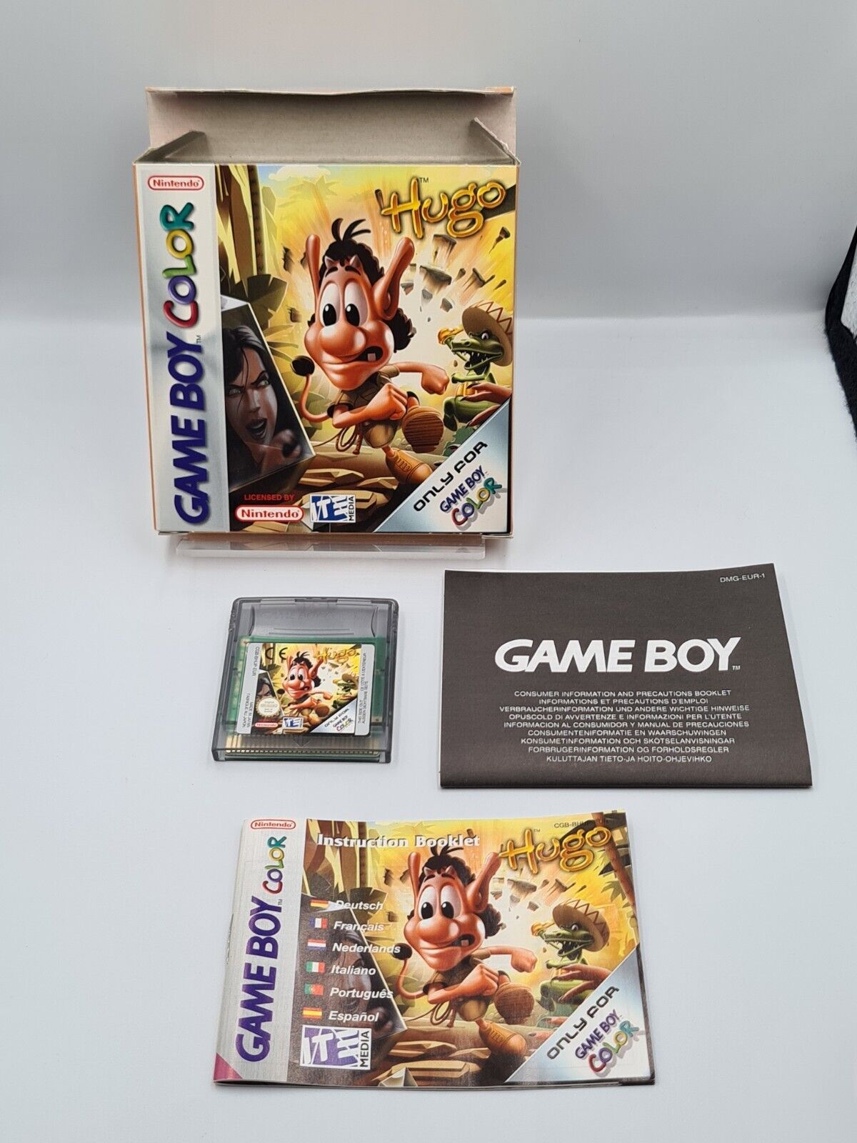 Nintendo Game Boy Color Spiel Hugo mit OVP und Anleitung EUR - T-Retro-Games 