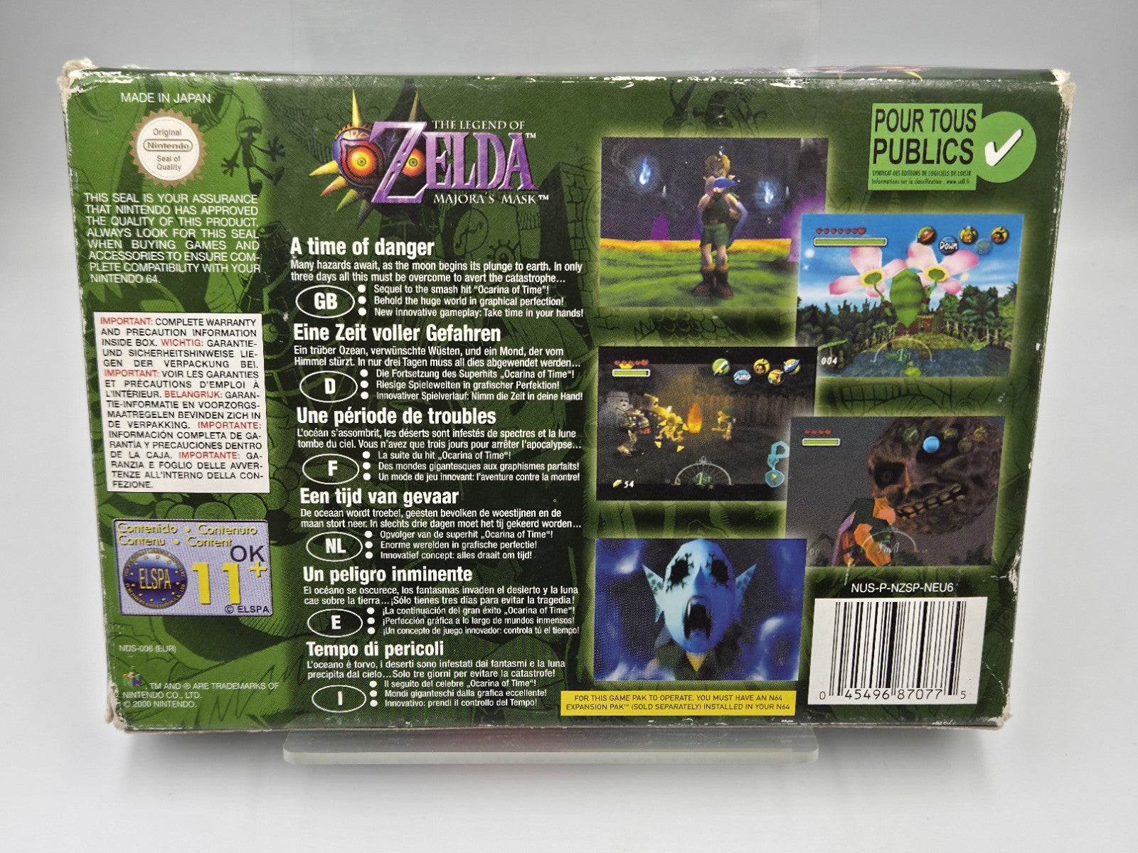 N64 The Legend of Zelda Majora's Mask EUR Leer OVP Empty Box Only