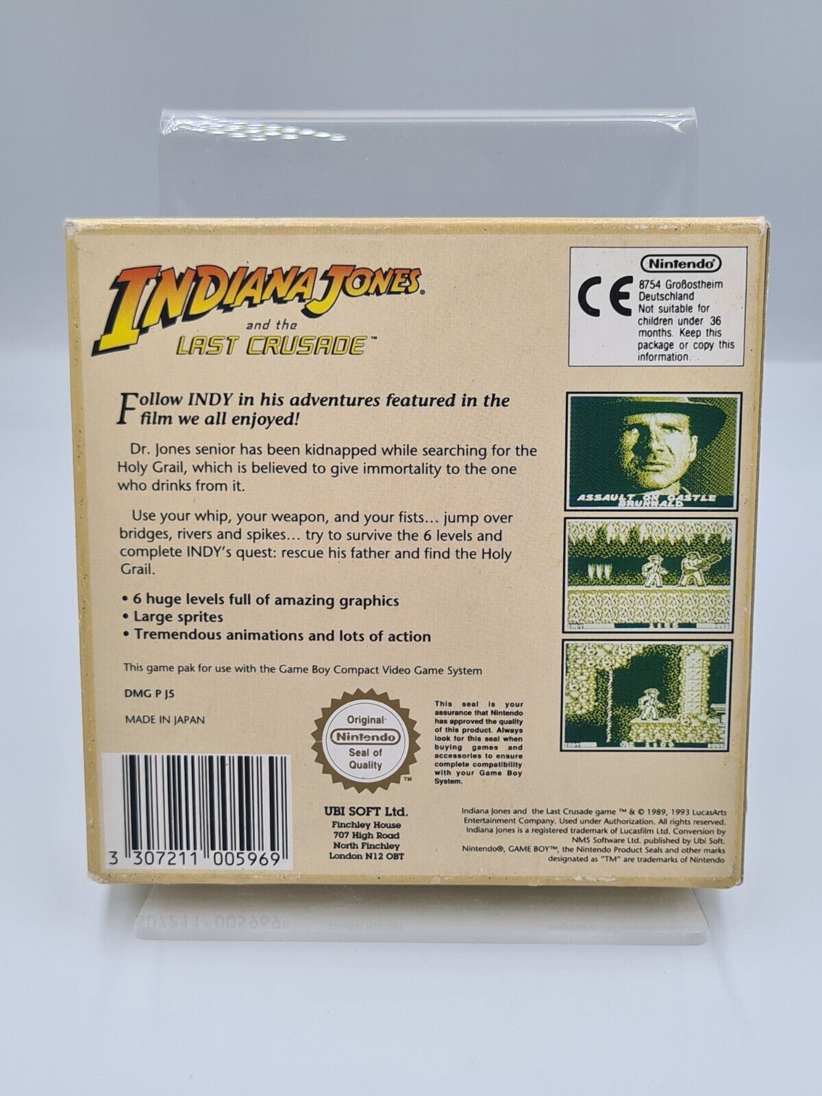 Game Boy Classic Indiana Jones and the Last Crusade mit OVP und Anleitung UKV - T-Retro-Games 