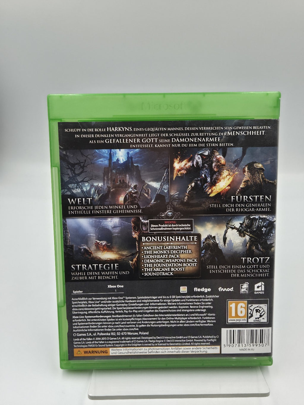 XBOXOne Spiel Lords of The Fallen mit OVP und Anleitung + Soundtrack Deutsch 