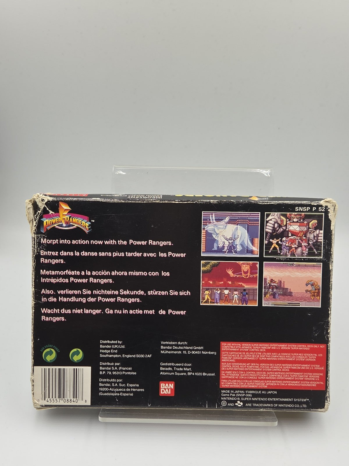 SNES Super Nintendo Power Rangers Leer OVP Empty Box EUR