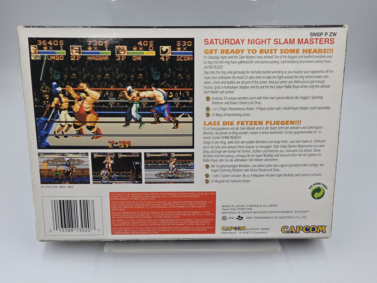 SNES Super Nintendo Spiel Saturday Night Slammasters mit OVP und Anleitung EUR