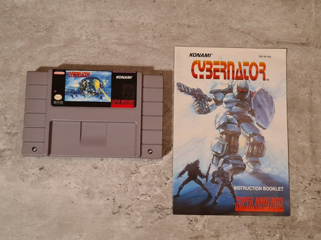 SNES Super Nintendo Cybernator mit OVP und Anleitung NTSC-USA - T-Retro-Games 