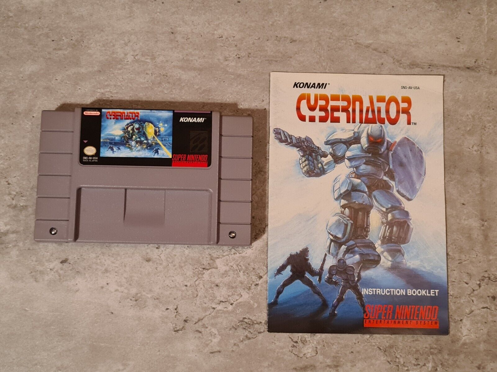 SNES Super Nintendo Cybernator mit OVP und Anleitung NTSC-USA - T-Retro-Games 