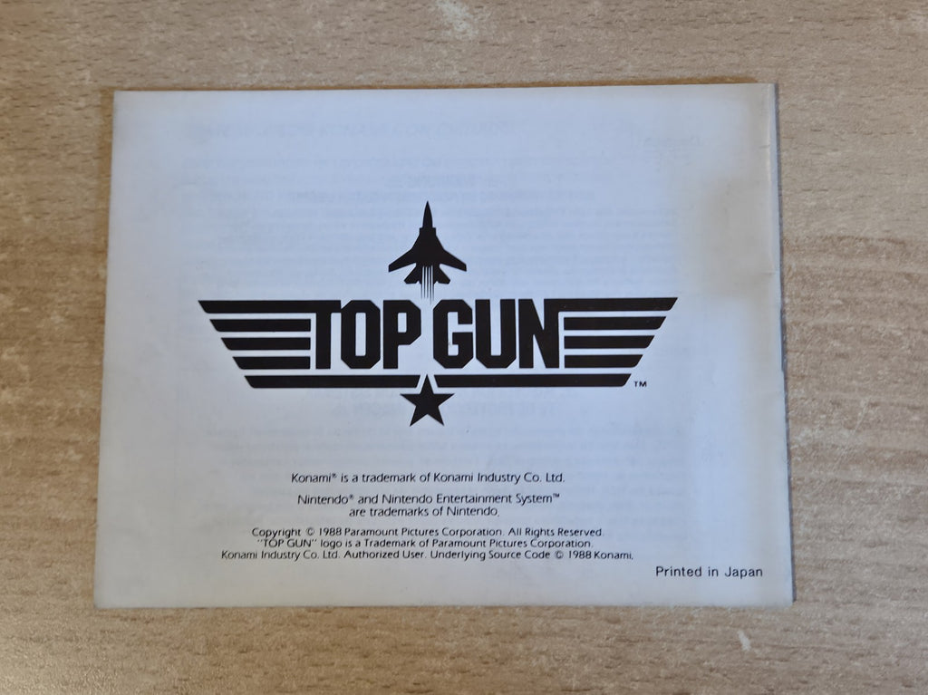 NES Top Gun Spielanleitung Instruction Booklet FRG