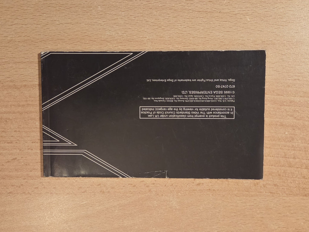 Sega Mega Drive 32X Virtua Fighter Instruction Booklet Spielanleitung