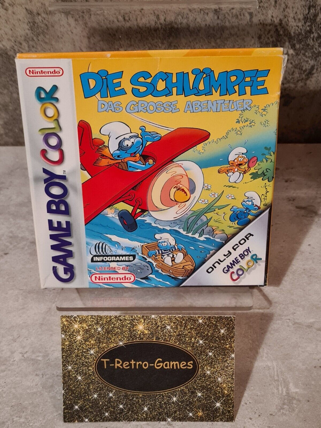 Game Boy Color Die Schlümpfe Das Grosse Abenteuer mit OVP und Anleitung NOE - T-Retro-Games 