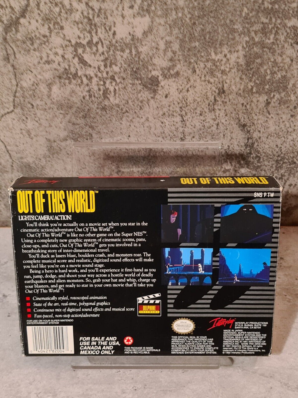 SNES Super Nintendo Out Of This World mit OVP und Anleitung NTSC-USA - T-Retro-Games 