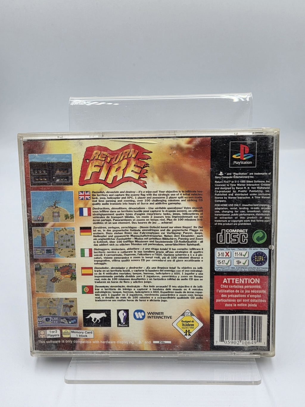 PS1 Playstation 1 Return Fire mit OVP und Anleitung Multilingual - T-Retro-Games 