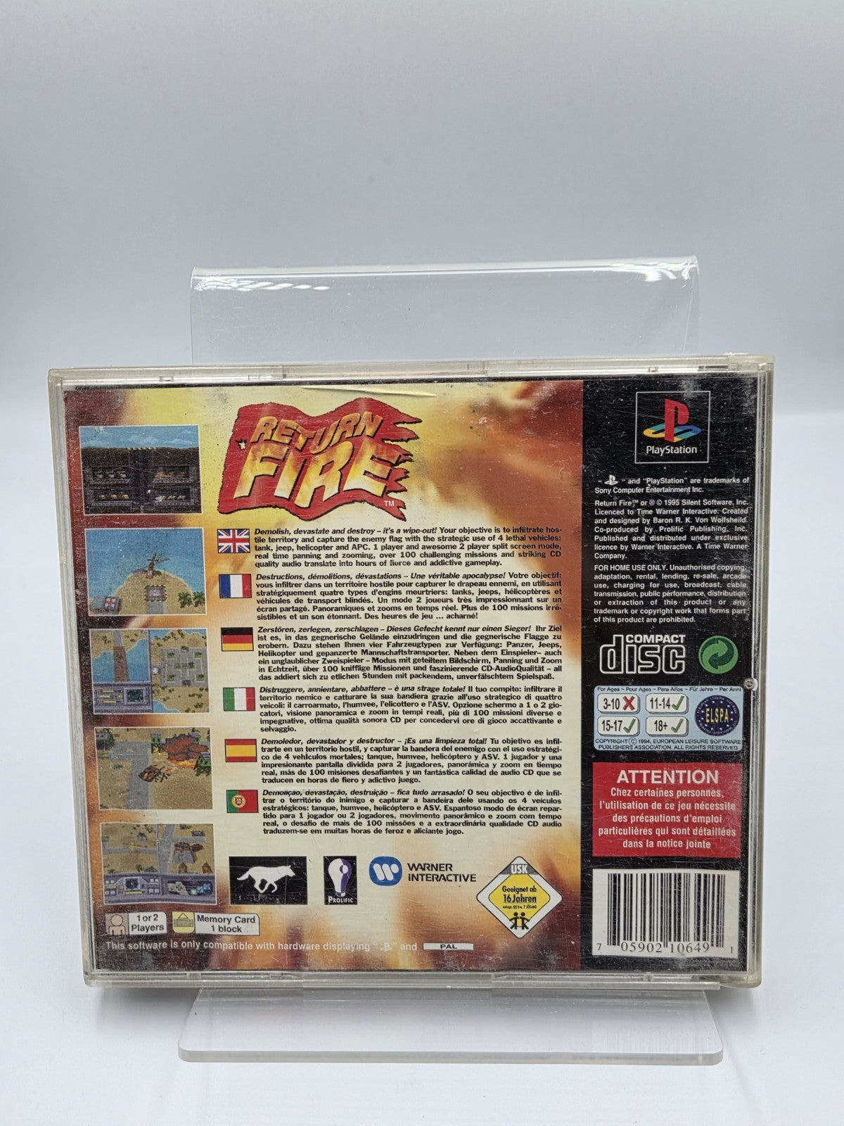 PS1 Playstation 1 Return Fire mit OVP und Anleitung Multilingual - T-Retro-Games 