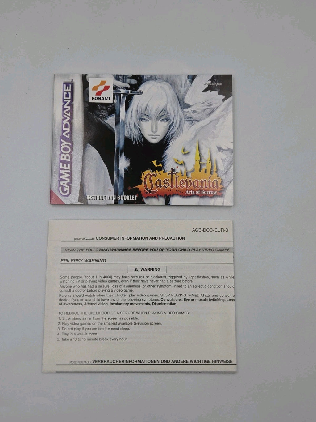 Nintendo Gameboy Advance Castlevania Aria of Sorrow + OVP+Anleitung + Poster EUR