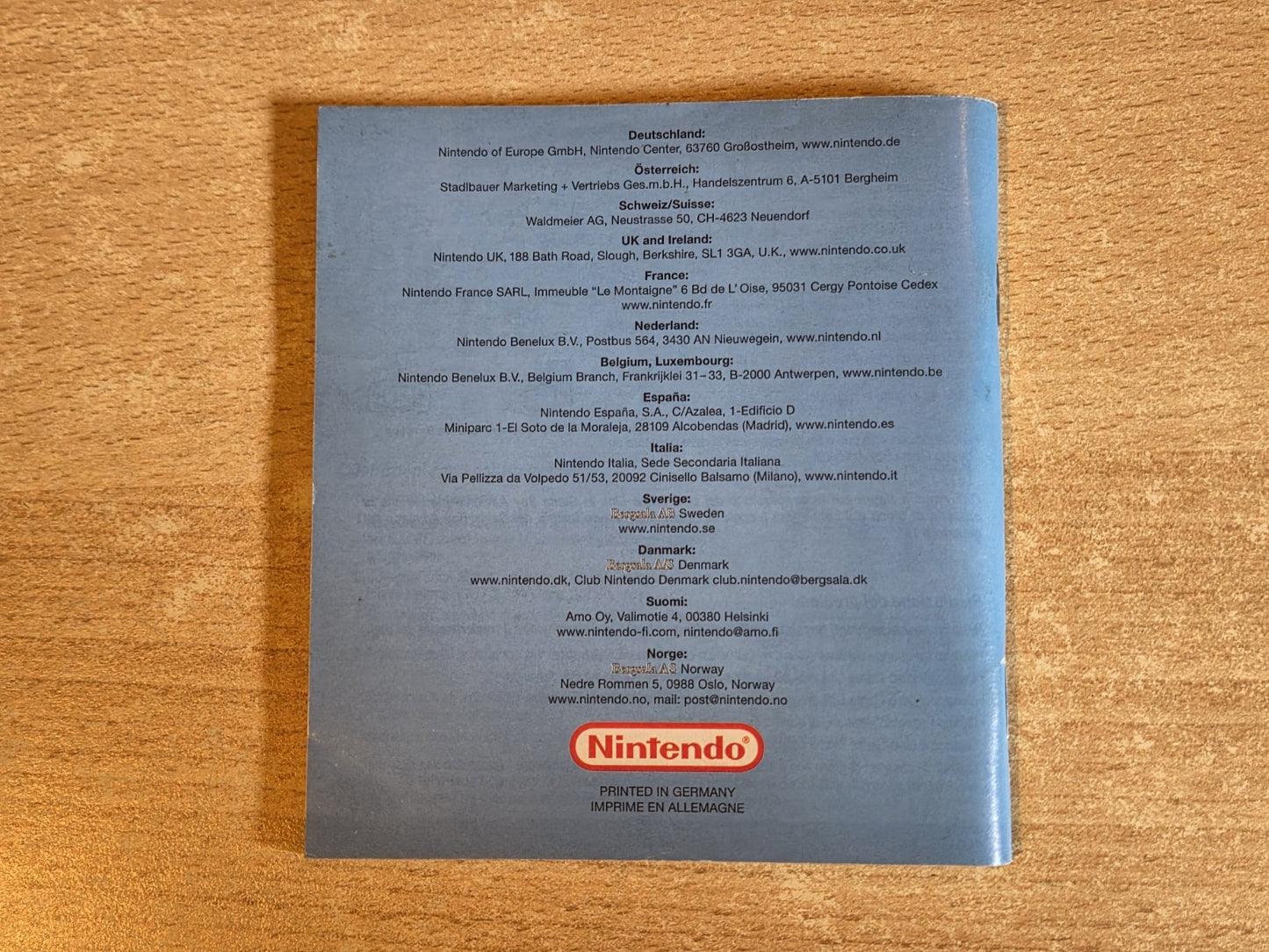 Nintendo Game Boy Advance Super Mario Advance Spielanleitung EUR