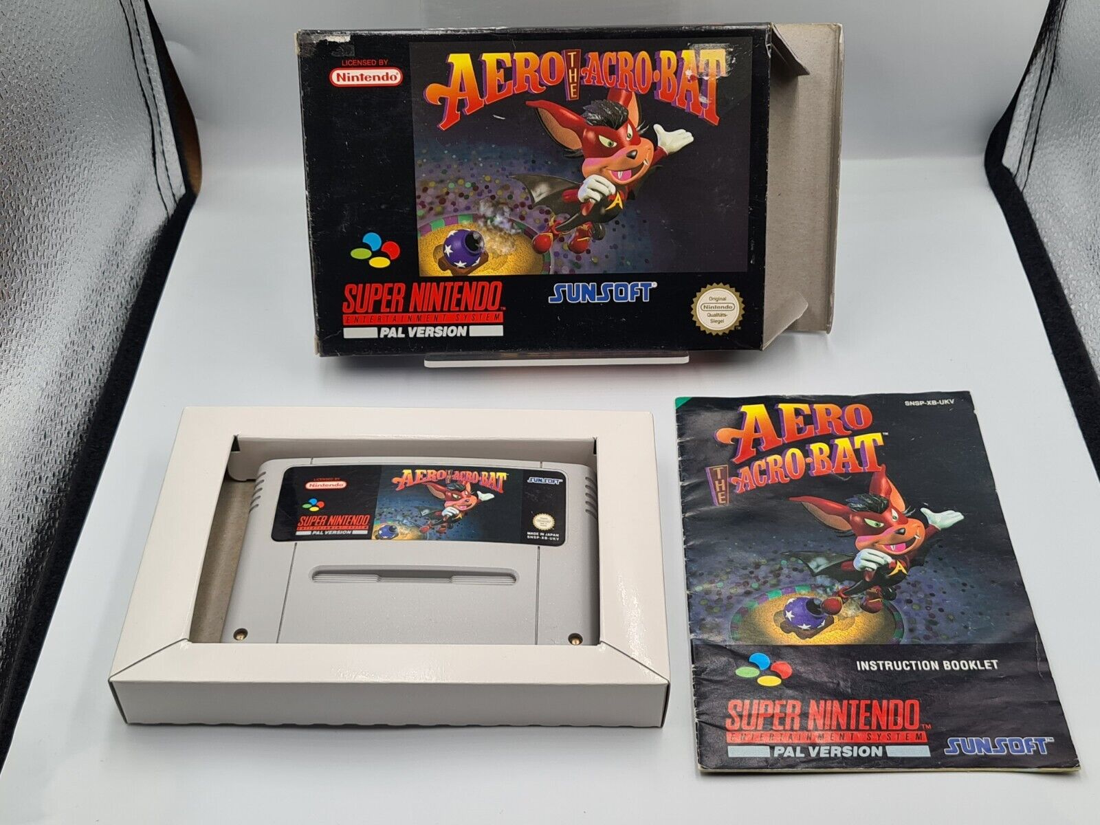 SNES Super Nintendo Aero The Acro-Bat mit OVP und Anleitung NOE - T-Retro-Games 