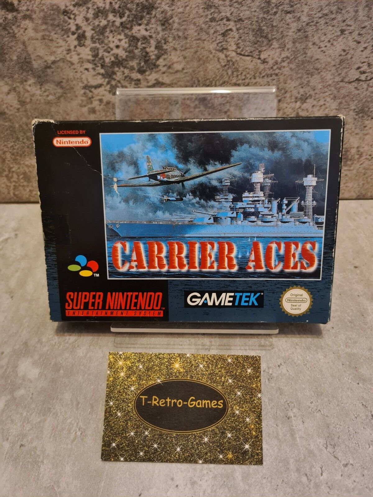 SNES Super Nintendo Carrier Aces mit OVP und Anleitung EUR - T-Retro-Games 
