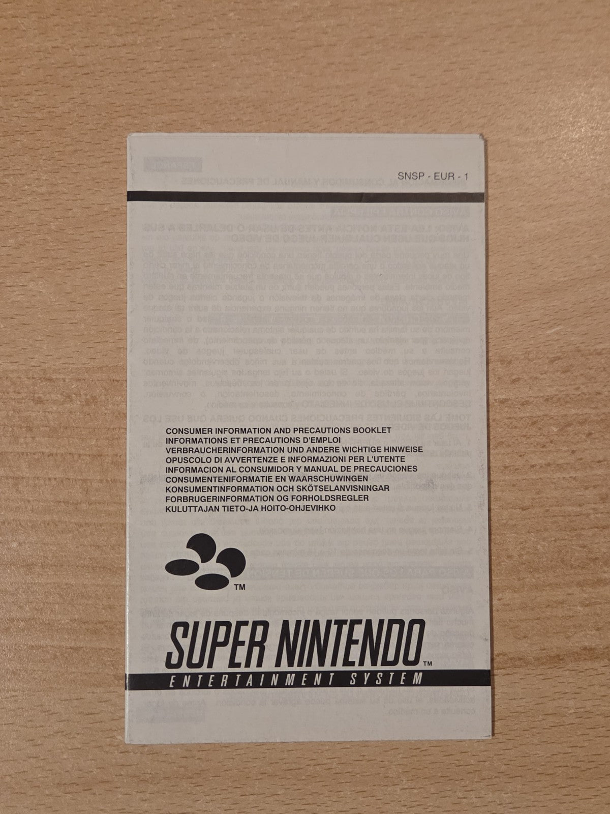 Super Nintendo Consumer Information Spielanleitung Instruction Booklet EUR-1