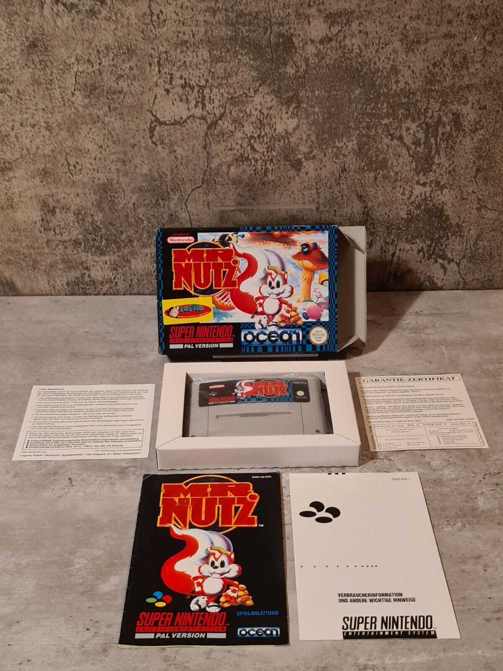 SNES Super Nintendo Mr. Nutz mit OVP und Anleitung NOE - T-Retro-Games 