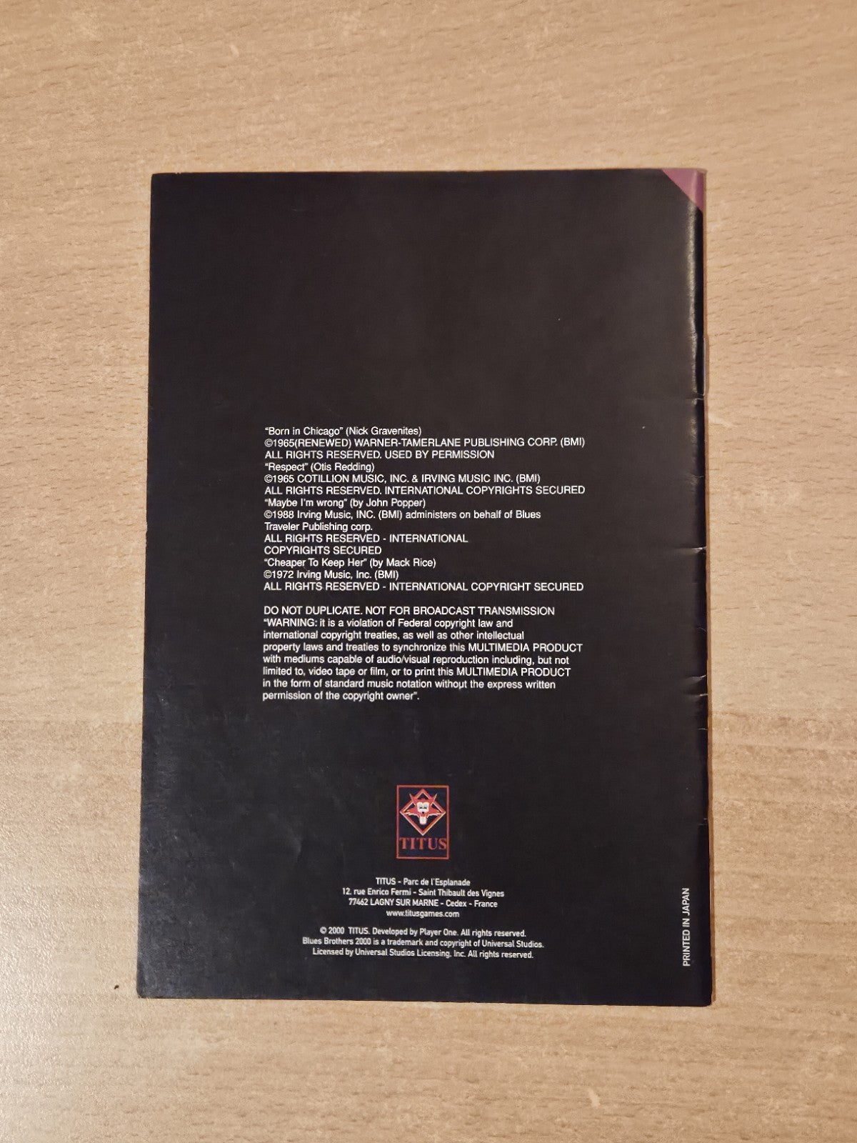 N64 Nintendo 64 Blues Brothers 2000 Instruction Booklet EUR