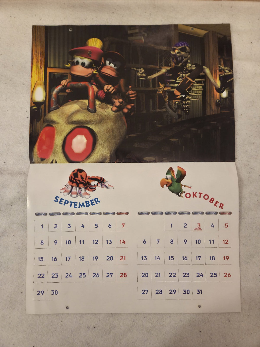 N64 Nintendo 64 Donkey Kong Kalender Calendar 1997 Nintendo
