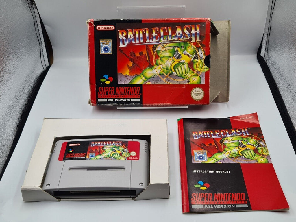 SNES Super Nintendo Battleclash mit OVP und Anleitung UKV - T-Retro-Games 