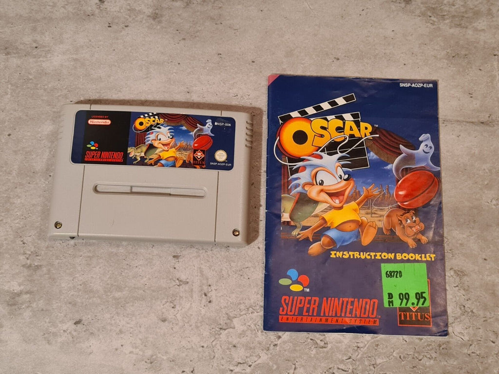 SNES Super Nintendo Oscar mit OVP und Anleitung EUR - T-Retro-Games 