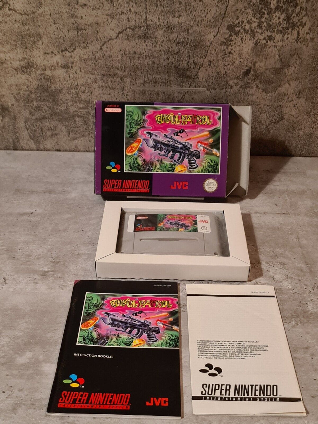 SNES Super Nintendo Ghoul Patrol mit OVP und Anleitung EUR - T-Retro-Games 