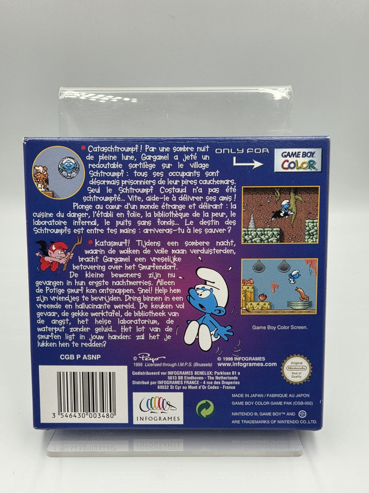 Nintendo Game Boy Color Le Cauchemar Des Schtroumpfs mit OVP und Anleitung FAH