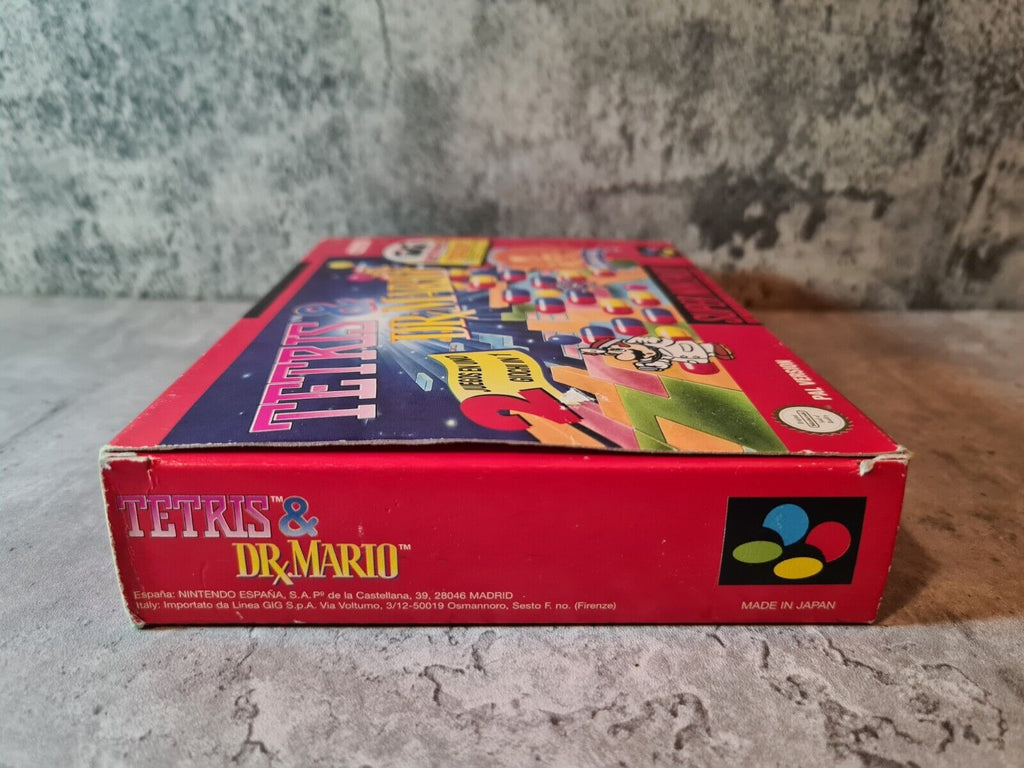 SNES Super Nintendo Tetris & Dr. Mario mit OVP und Anleitung ITA - T-Retro-Games 