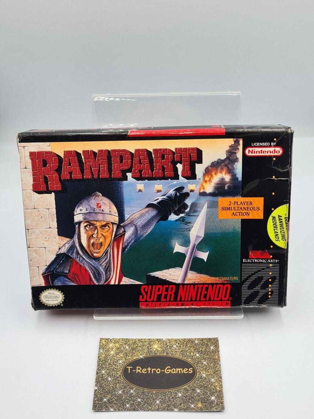 SNES Super Nintendo Rampart mit OVP und Anleitung NTSC-USA - T-Retro-Games 